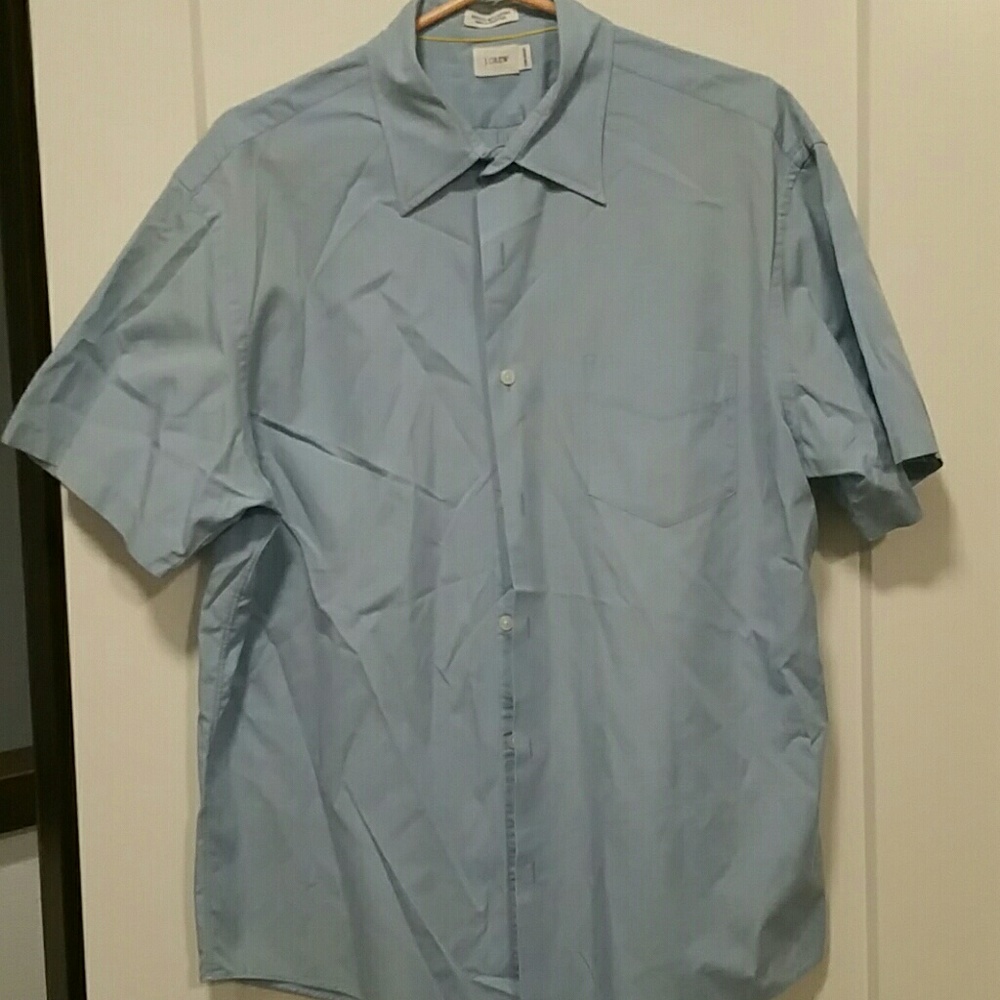 J Crew blue short sleeve button shirt